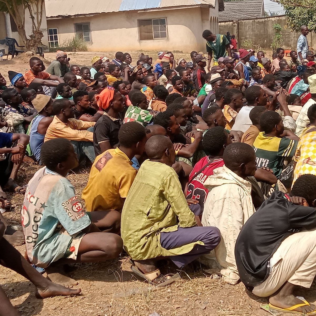 mriwara's tweet photo. This is a cross section of 203 males, aged between 12-26 years, mostly from Africa's troubled Sahel Region who were arrested in Ugep, Cross River State, where they had arrived in droves to begin illegal mining.

This is the INSURGENCY FEEDER TEAM coming to a calm part of Nigeria https://t.co/GkCLsuGzom