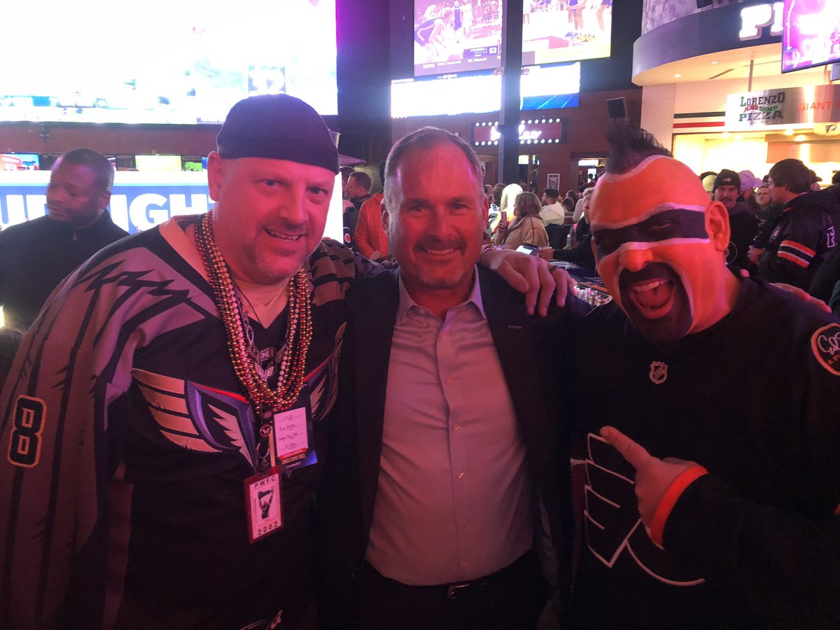 Scott Gabrielsen (@scottgabes8) on Twitter photo Great hanging with 2 of the best super fans on a double header Philly Saturday! The Big E <a href="/WingsFanClub/">Philadelphia Wings Fan Club</a> and <a href="/ThePhillySG/">The Philly Sports Guy</a> <a href="/NLLwings/">Philadelphia Wings</a> <a href="/NHLFlyers/">Philadelphia Flyers</a> Both big Wins! <a href="/Eagles/">Philadelphia Eagles</a> up next! Great hanging with 2 of the best super fans on a double header Philly Saturday! The Big E <a href="/WingsFanClub/">Philadelphia Wings Fan Club</a> and <a href="/ThePhillySG/">The Philly Sports Guy</a> <a href="/NLLwings/">Philadelphia Wings</a> <a href="/NHLFlyers/">Philadelphia Flyers</a> Both big Wins! <a href="/Eagles/">Philadelphia Eagles</a> up next!