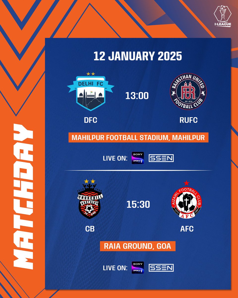 INDWomensLeague's tweet photo. Matchday🔥
💥 @RajasthanUnited and Churchill Brothers lead the way, but will @Delhi_FC and @AizawlFC bring the fight? ⚔️
Who’s taking the win? Drop your predictions below! 👇
#ILeague #DFCRUFC #CBAFC #IndianFootball ⚽️ https://t.co/AOVR9D7lB5