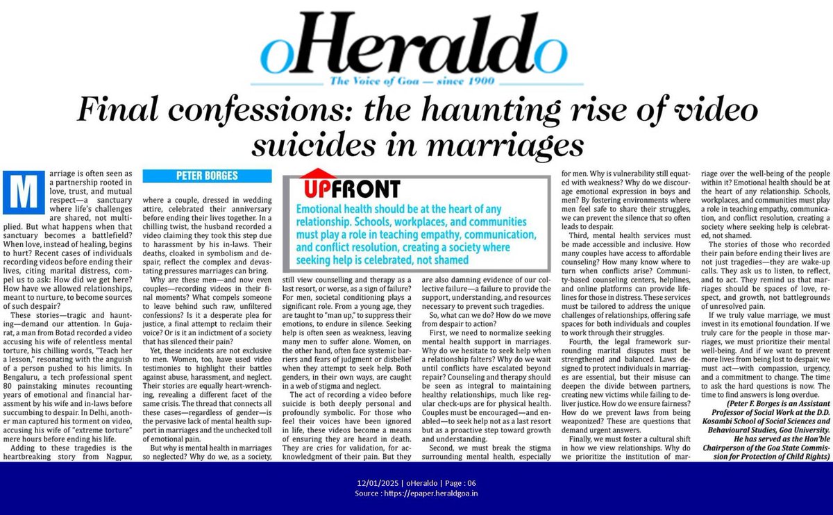 💔 Final Confessions

Why are people recording their despair before taking their own lives? From Gujarat to Nagpur, video suicides reveal a silent epidemic: mental health in marriages is crumbling.

These aren’t just videos—they’re cries for help. 

#MentalHealth  #VideoSuicides