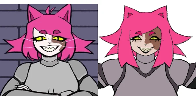 i think i improved on colors and silhouettes in the last like 3 years, old one is still charming to me i like how i drew the teeth 