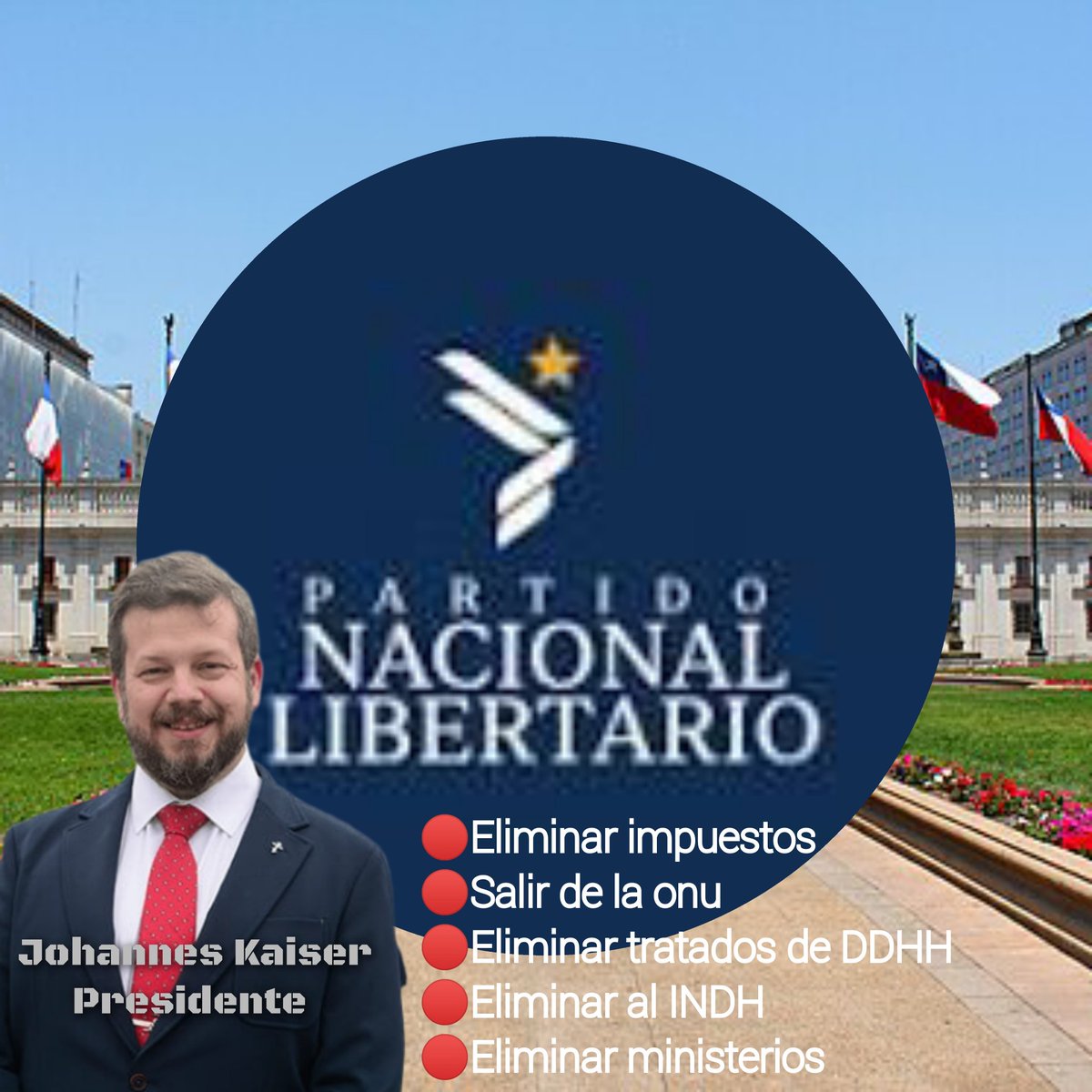 carlos81956718's tweet photo. Johannes Kaiser: " Si soy electo Presidente bajaré los impuestos, eliminaré al INDH, eliminaré tratados internacionales de DDHH, eliminaré ministerios, bajaré el gasto fiscal, despediré miles de parásitos en el estado"

Kaiser es el que Chile necesita https://t.co/SR9V5QSpWa
