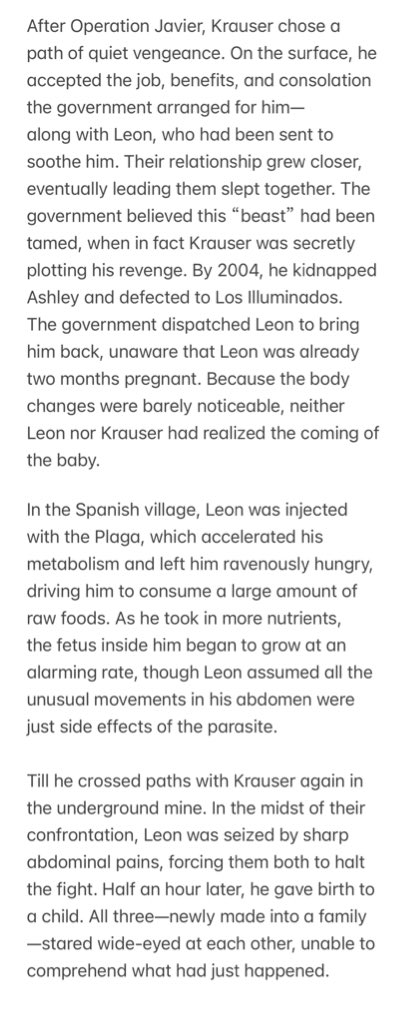 UUchipmunk's tweet image. Metaltango fanfic idea: What if Leon was pregnant throughout the entirety of RE4?#kreon #metaltango