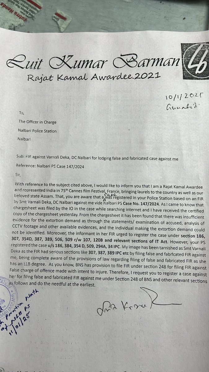 barman_luit's tweet photo. @gpsinghips sir, kindly give direction to Nalbari Police to register this case so that power can not be misused to harass people https://t.co/zJ7IEFI633