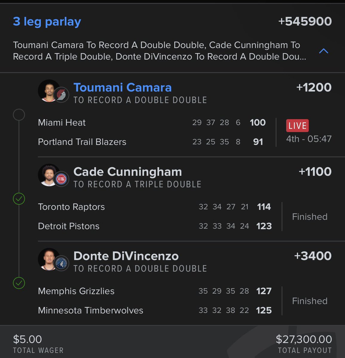 GHOST_RILLA's tweet photo. Toughest losses of the Year so far….. 

Toumani (4 points) 
Nikola (2 rebounds, had 6 rebounds first half) 
Tyler Herro ( 5 assist first half) … none after. 

Def would have been the $5 GOAT 😢 https://t.co/gsfwcSubF5