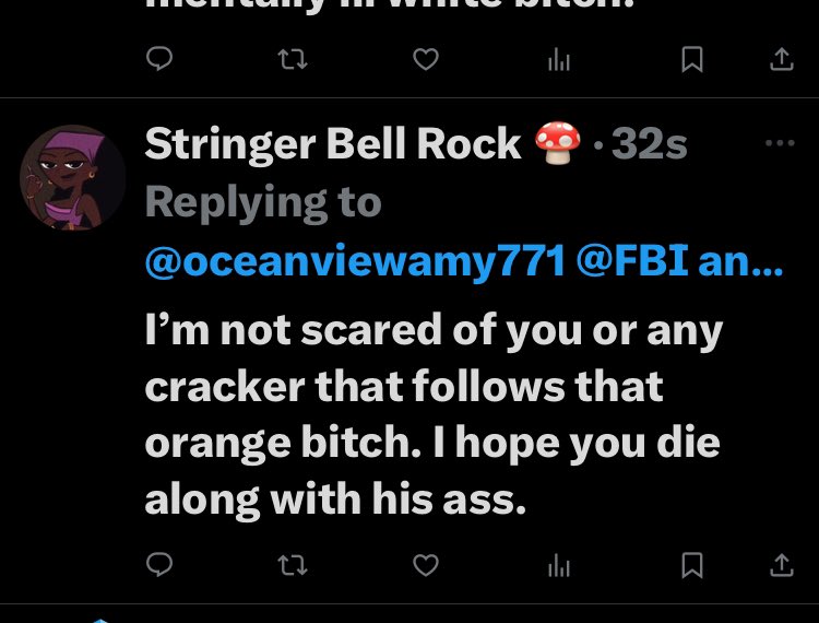 oceanviewamy771's tweet image. @elonmusk @JustineBateman @FoxNews @ScottPresler 
@JDVance #threatdetect #trump #help 
Is this okay???? Threats to President, threats to myself and another. @ClayTravis