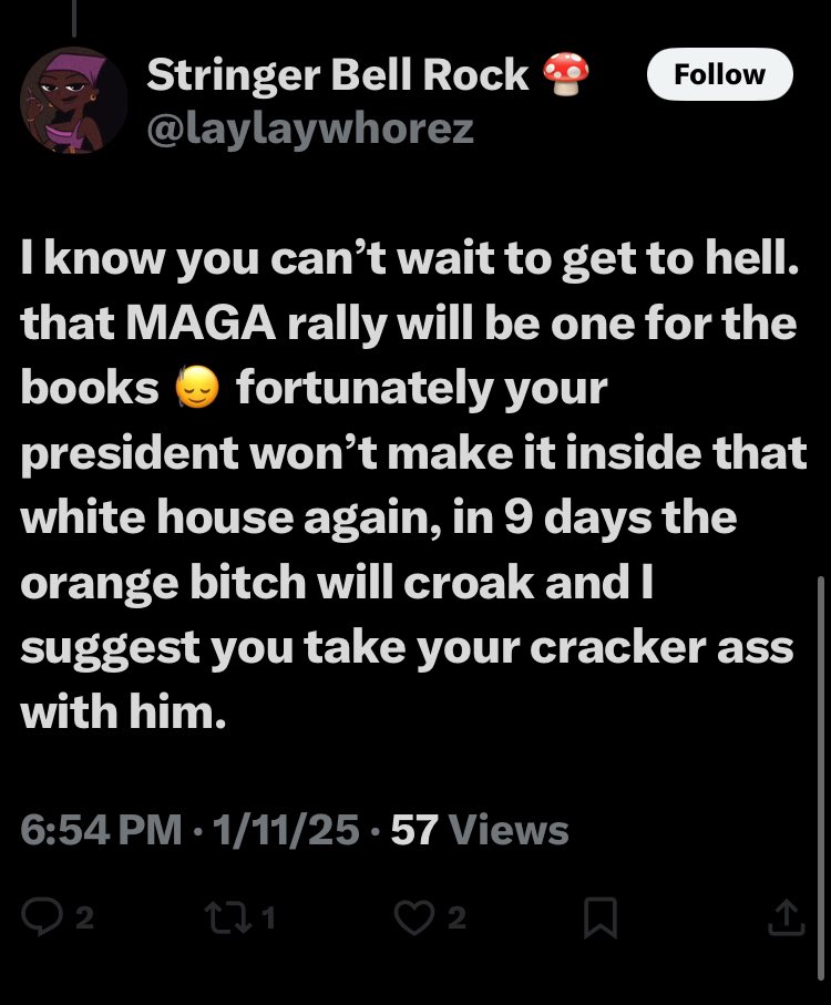 oceanviewamy771's tweet image. @elonmusk @JustineBateman @FoxNews @ScottPresler 
@JDVance #threatdetect #trump #help 
Is this okay???? Threats to President, threats to myself and another. @ClayTravis