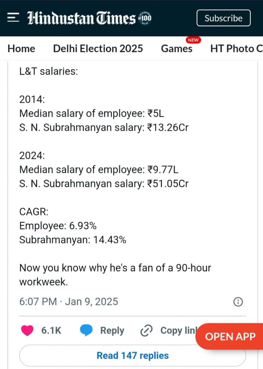enrich_thinking's tweet photo. Hight of hypocrisy. They want more working hour but paying minimal salary to their own employees, in comparison with his own salary. #Shame @larsentoubro @htTweets @NavbharatTimes @TNNavbharat @the_hindu @IndianExpress @EconomicTimes @UNHumanRights @hrw @UN_HRC @ravishndtv https://t.co/8PUu1HTaMl