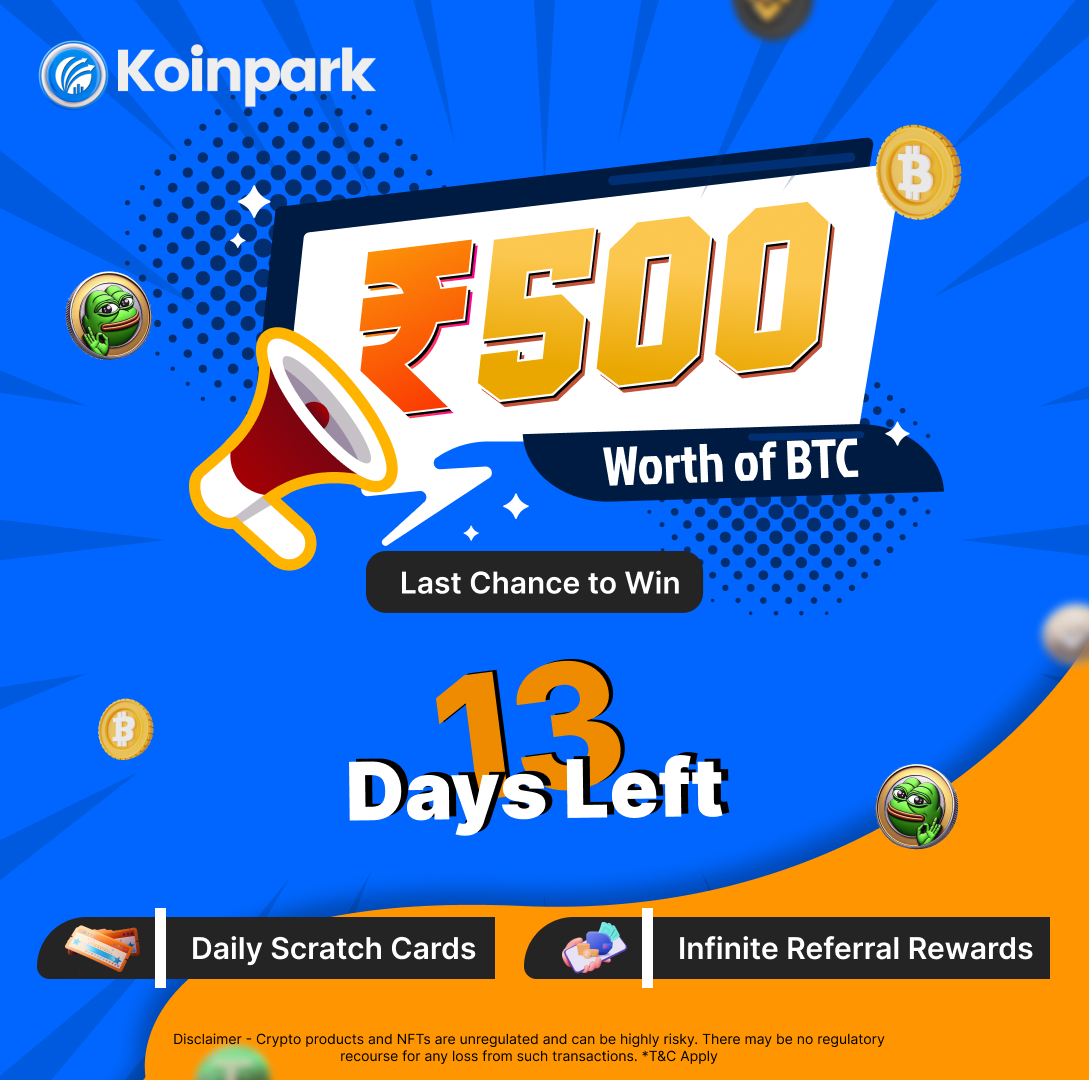 🚀 Day 88 of Koinpark Crypto Festival! 🎉

1️⃣ ₹500 in BTC – Register now and claim your bonus! 💸
2️⃣ Daily Scratch Card – Discover new prizes every day! 🎁
3️⃣ Refer &amp; Earn – Invite friends and multiply your rewards! 👥

💯 100 days of crypto rewards, fun, and endless