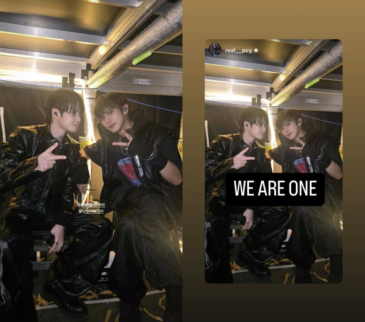 xunhuas's tweet photo. Junmyeon, Yixing and Chanyeol’s reunion on their Instagram Stories 📸

Lay:
“Our leader who’s working so hard 🔥
You’re too serious, leader
He’s toooooooo serious our leader”

Chanyeol:
“@/weareone.exo @/kimjuncotton”
↳ Suho → Chanyeol:
“WE ARE ONE”

Lay:
“@/kimjuncotton @/real__pcy See you next time~~~~~~~~~^^
we are one! 🔥 Brothers forever”
↳ Chanyeol → Lay
“I love you, ge (hyung) ❤️