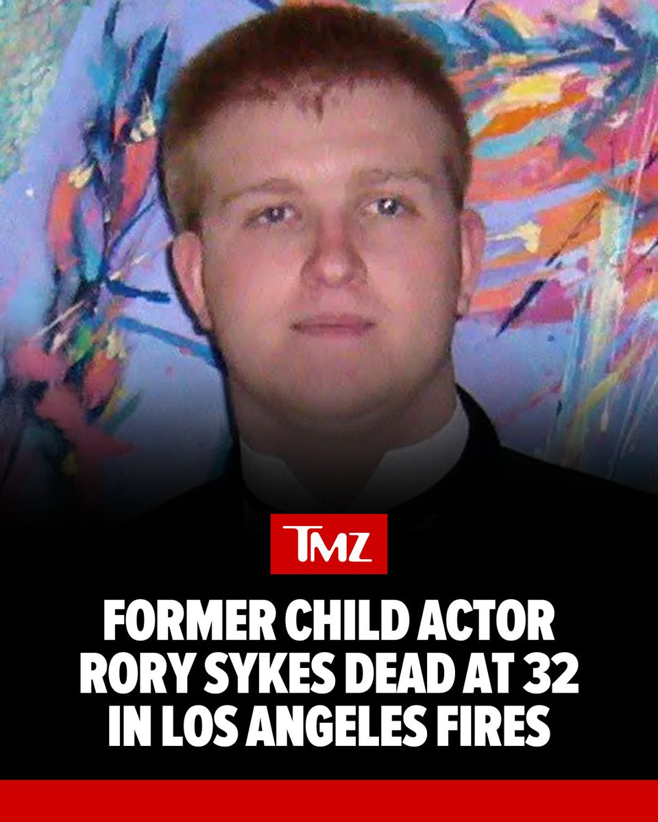 TMZ's tweet photo. A former child actor is among the victims killed in the massive Los Angeles wildfires -- with his mother saying she could not save him in time. 💔 https://t.co/J84Zn6xHJX