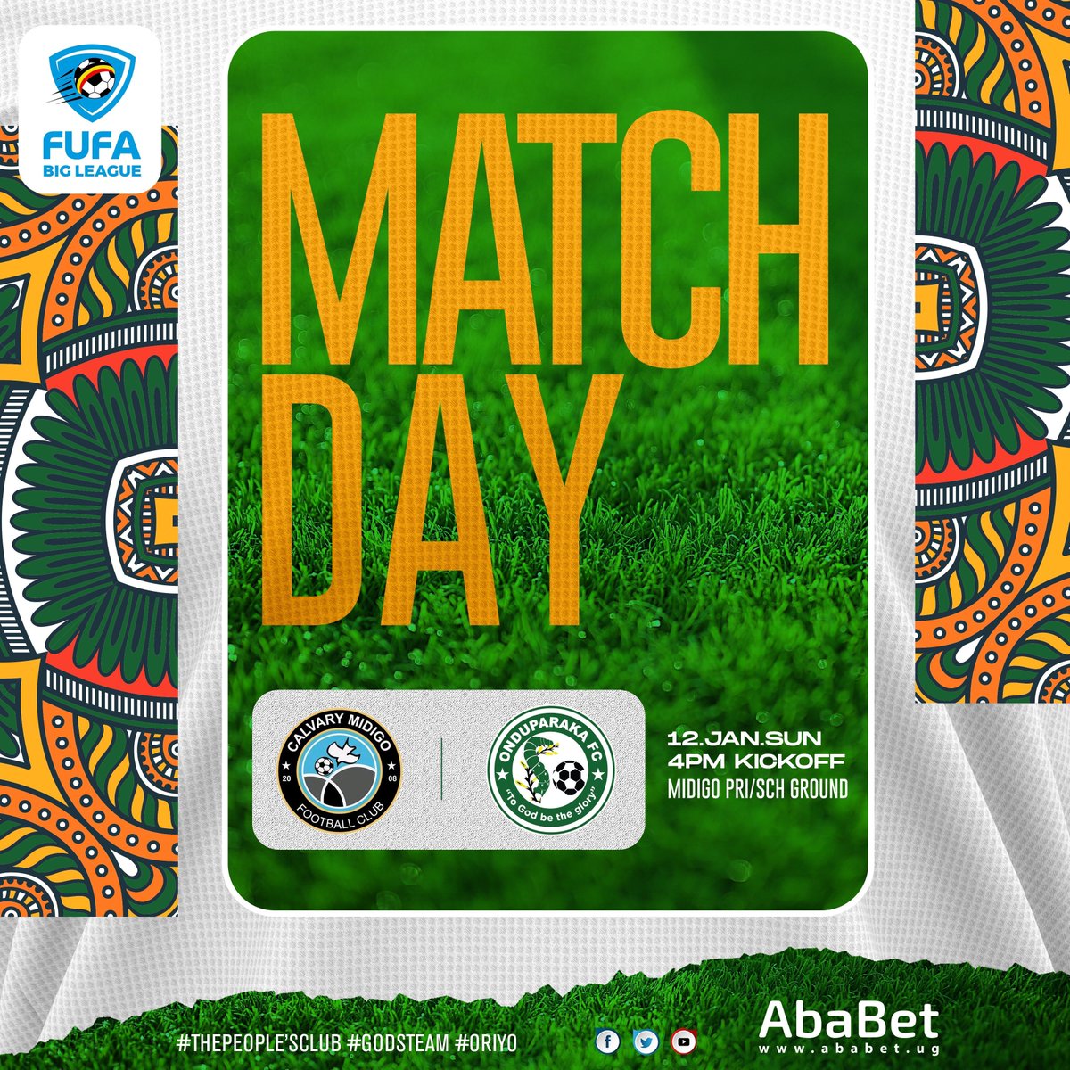 #CALONDU | MATCH DAY

"D" for DERBY and it's Midigo Calvary on the plate 💚...

#AmaOnduparaka | #GodsTeam