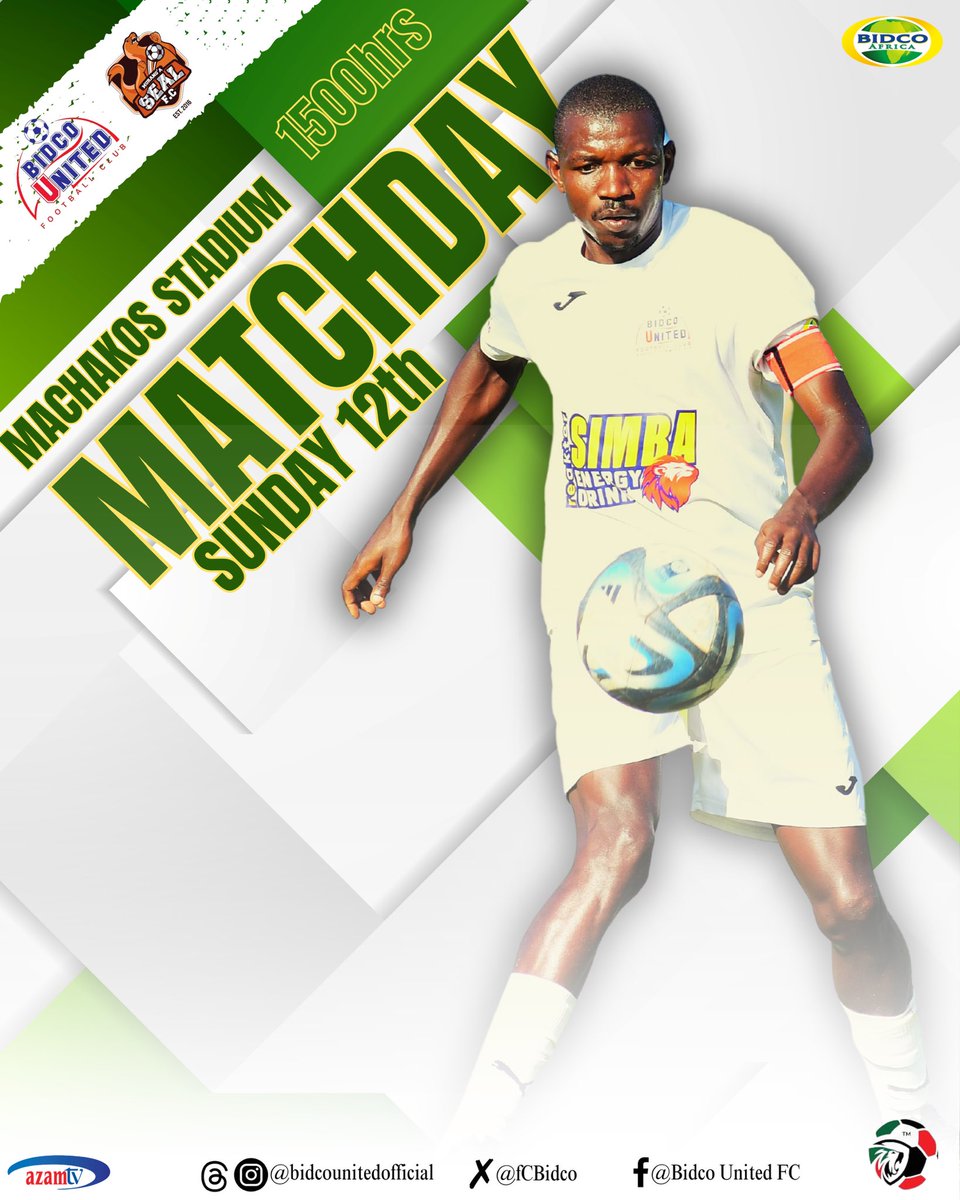 BidcoUnited's tweet photo. Matchday
🆚 Murang’a Seal
🏆 FKF Premier League
📅 January 1️⃣2️⃣,2️⃣0️⃣2️⃣5️⃣
🕒 1️⃣5️⃣0️⃣0️⃣hrs EAT
🏟️ Machakos Stadium

#wearebidco
#footballke https://t.co/MnUZ1NpuXb