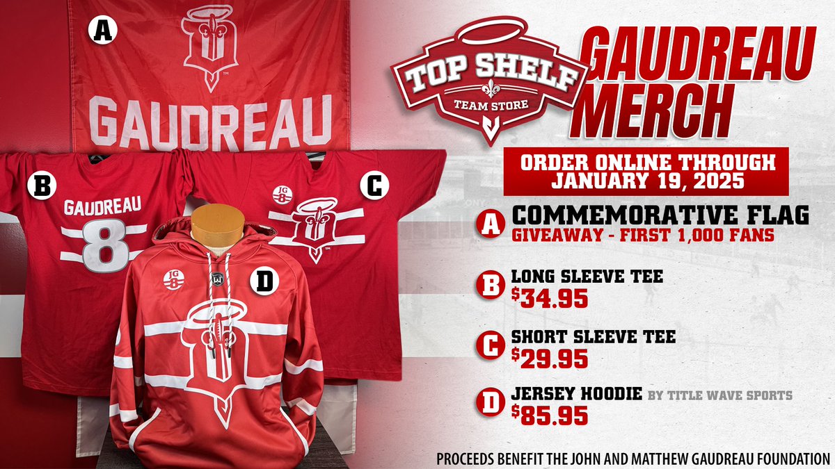 fightingsaints's tweet photo. All of our Gaudreau memorial merchandise is now available online for a limited time only! Get your orders in before January 19th at the link below. #Fighting15 #HalosHigh #JG8Forever

🛒 https://t.co/xquhgTrO59

*Please allow 3-6 week lead time for shipping and delivery. https://t.co/YgejAGZ6FP