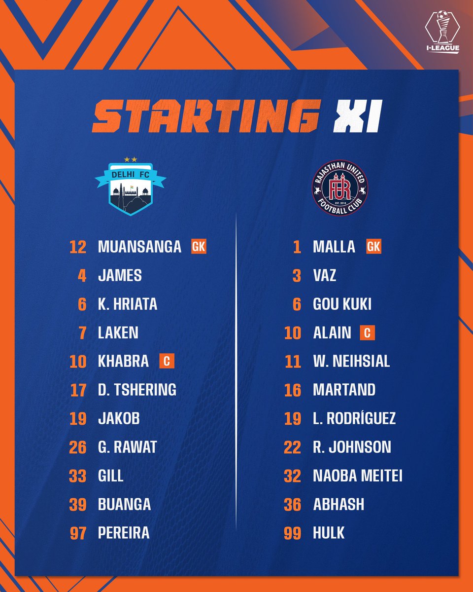 INDWomensLeague's tweet photo. Here we go! 🔥
The lineups are set for @Delhi_FC 🆚 @RajasthanUnited Who’s your pick to shine? 💭
#ILeague #DFCRUFC #IndianFootball ⚽️ https://t.co/N55XKzvl1t
