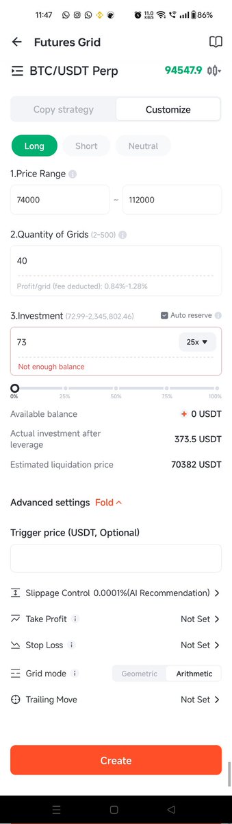 SurenderBtc's tweet photo. Comparison 
Binance Future Grid Bot Details -
BTC/USDT, Range-74000 To 112K, Grid-40, Lev.-25 X, Min. Invmt - 734
Esti. Liq. Price-83154

Pionex Future Grid Bot-
BTC/USDT, Range-74000 To 112K, Grid-40, Lev.-25X, Mini Invest-72,
E. L. P.-70382,  
Have An Idea Where Users Will Go? https://t.co/39d3bgFEro