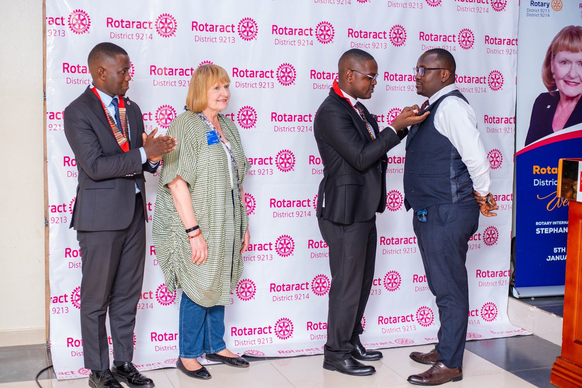 RCTmakindyeWest's tweet photo. Supporting the Rotary Foundation is a key goal for our club this year. We proudly celebrate our president @Bugembe_steve being pinned as a Paul Harris Fellow and Ryt Nansove being recognized as a sustaining member. These milestones reflect our commitment to impactful service https://t.co/PTmAU9l97l