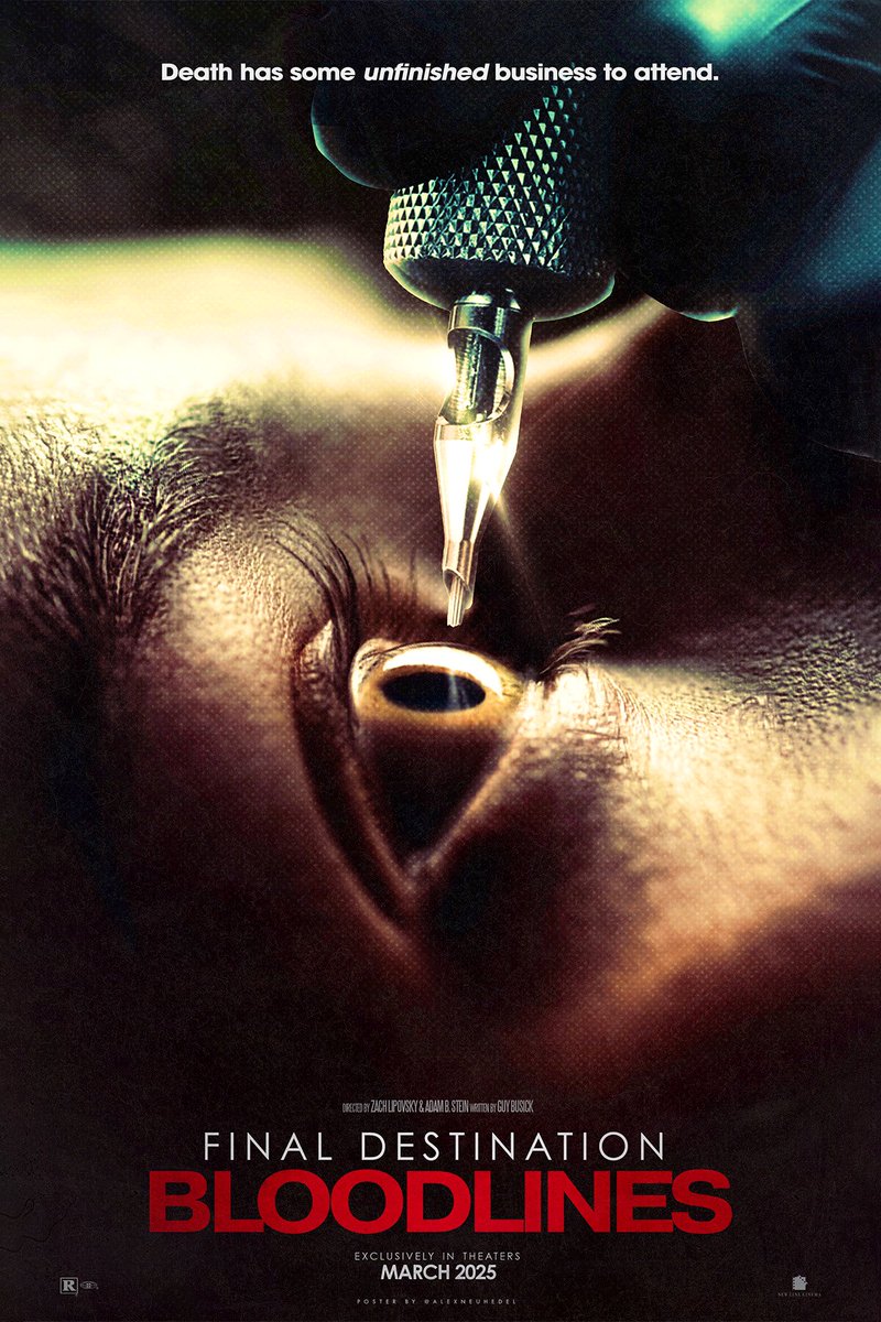 🚨 Official 

Final DestinationBloodlines trailer to be released next month.