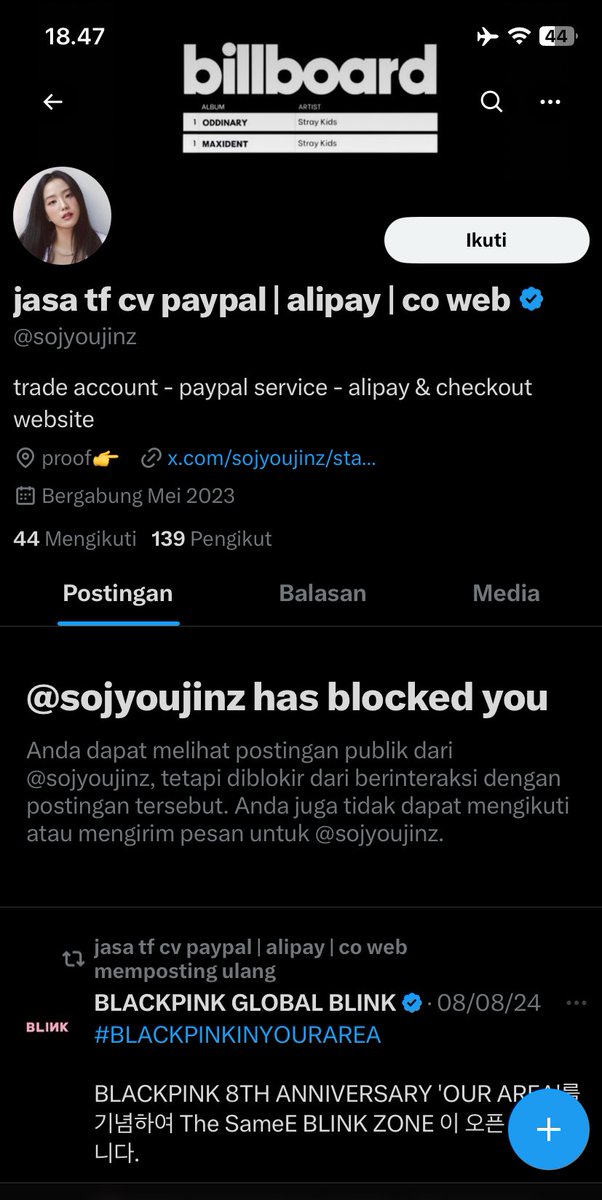 ❗️SCAMMER❗️
Baru aja kena tipu sama jasa transfer! akunnya @sojyoujinz 
Hati-hati ya, jangan sampai kalian juga kena. Kalau ada yang pernah berurusan sama dia, cek lagi dan jangan percaya begitu aja. Bantu share biar nggak ada korban lain!

#Penipuan #Scammer #zonauang