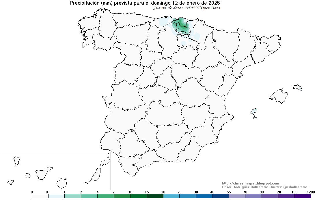 crballesteros's tweet photo. #ClimaEnMapas. Precipitación prevista para hoy y mañana, elaborada con la predicción horaria por municipios de #AemetOpenData
Más información en: https://t.co/Ybb01g4abA https://t.co/igTQ3V0LBd