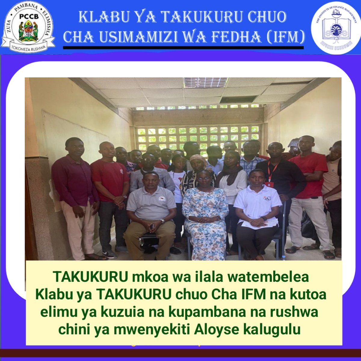 AloyseMafuru's tweet photo. JUKUMU LA KUZUIA NA KUPAMBANA NA RUSHWA NI LANGO NA LAKO TIMIZA WAJIBU WAKO https://t.co/yHtYNC6URb