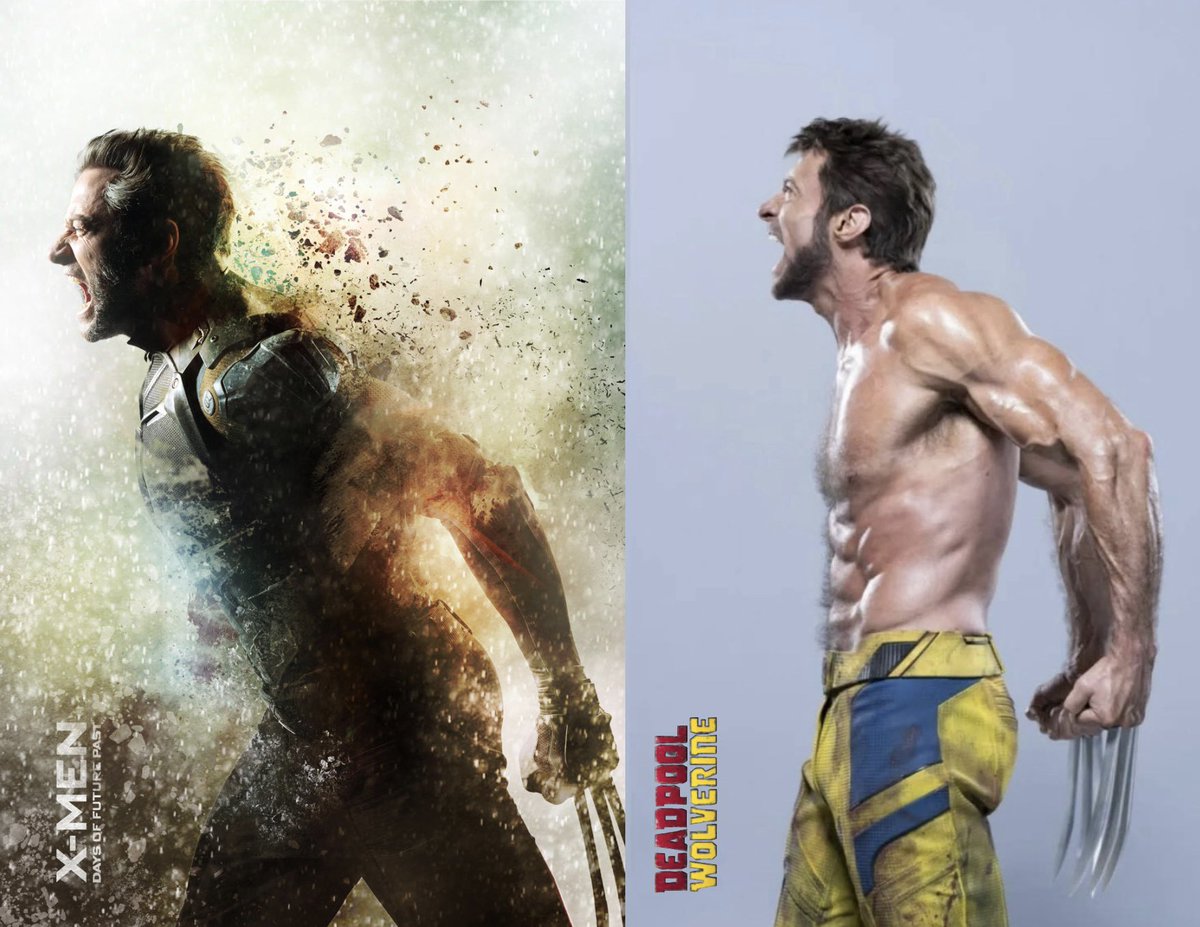 WolverSteve's tweet photo. Xmen ‘DOFP’ Logan vs Wolverine. #Rage #ShoutOut 

Photo credit to BenRothstein #strikethepose #WolverineWorkout
#Wolverine #HughJackman #Flex
#Logan #Claws #SNIKT #PhotoShoot #DeadpoolAndWolverine #XmenDofp #Xmen #DaysOfFuturePast #XmenMovies https://t.co/eRAdBMRe9N