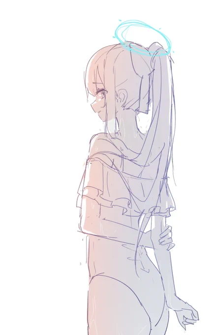 ミヤコのボツ絵×4です、お納めください(おじぎ)#ブルアカ 