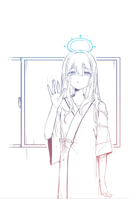 ミヤコのボツ絵×4です、お納めください(おじぎ)#ブルアカ 