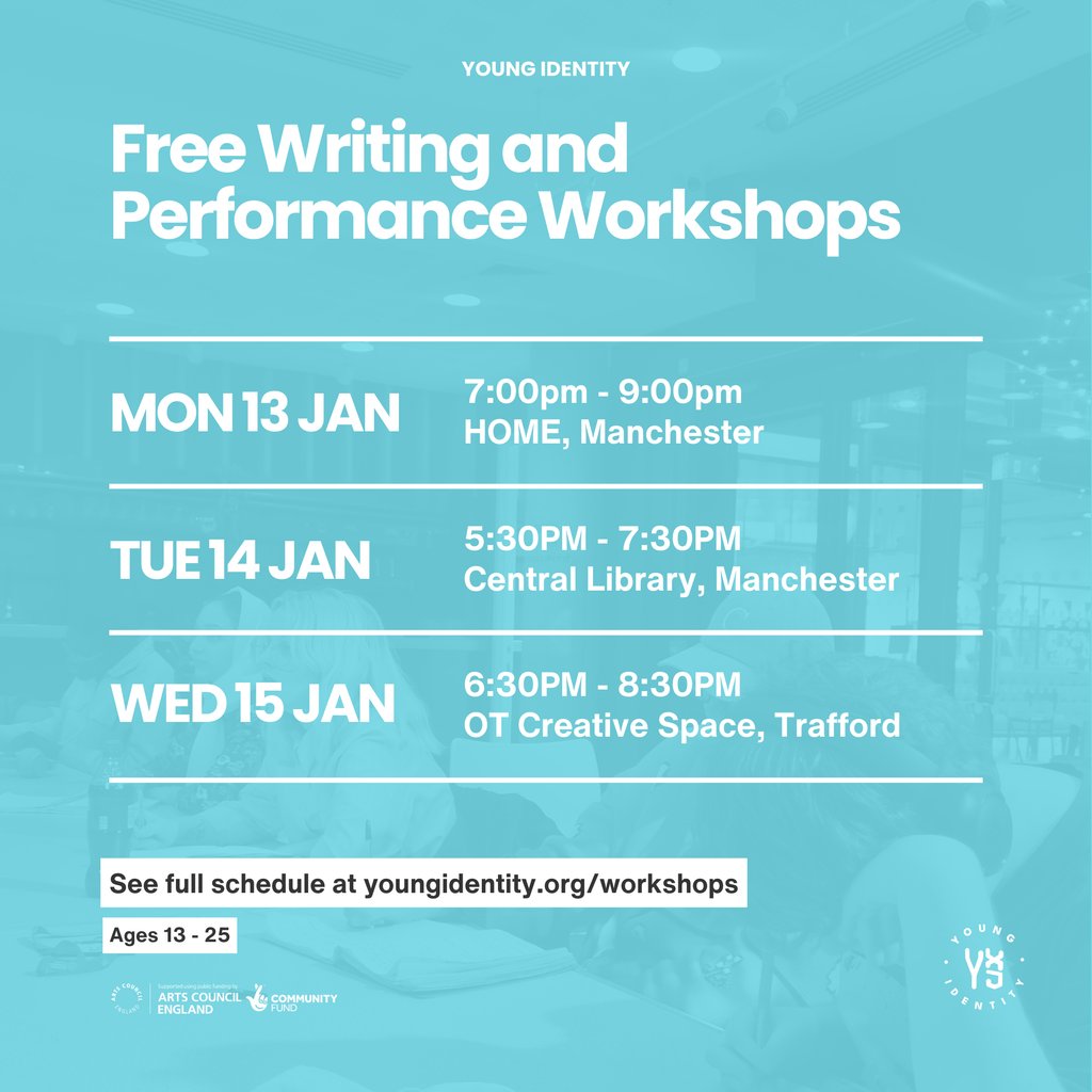 We're here every week with our FREE workshops to develop your practice!
⁠
🟠 HOME⁠
Monday 13th January⁠
7:00PM - 9:00PM⁠
⁠
🔴 Central Library⁠
Tuesday 14th January⁠
5:30PM - 7:30PM⁠
⁠
🟡 Old Trafford Creative Space⁠
Wednesday 15th January⁠
6:30PM - 8:30PM⁠