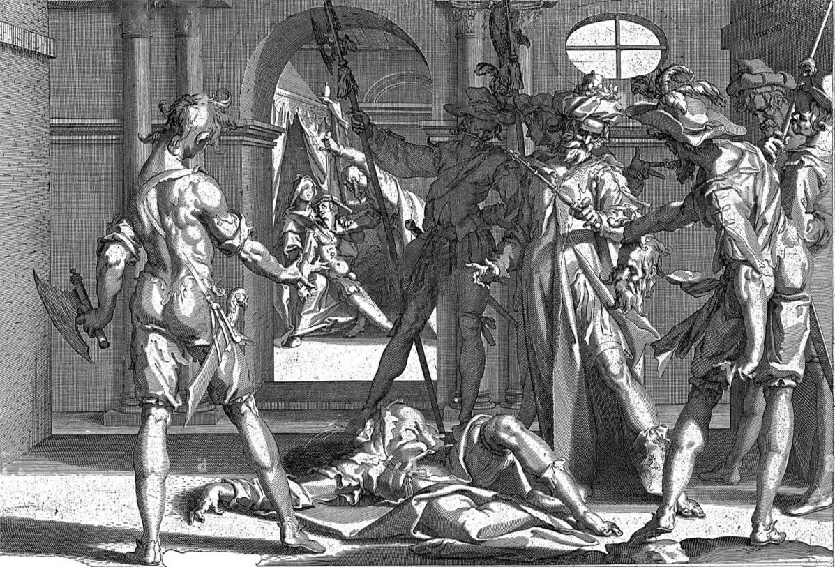 لوحة فنية تجسّد لحظة إعـ ـدام مؤلف التشريعات الحقوقية السوري أميليوس بابنيان، بعدما رفض طلب الإمبراطور قرقلة بصياغة رسالة لعرضها أمام مجلس الشيوخ الروماني يُبرّر بها جريمـ ـته بقـ ـتل أخيه غيتا من أجل الأستقرار في الحكم .

الجملة الشهيرة لأميليوس بابنيان التي أدّت إلى إعـ ـدامه :