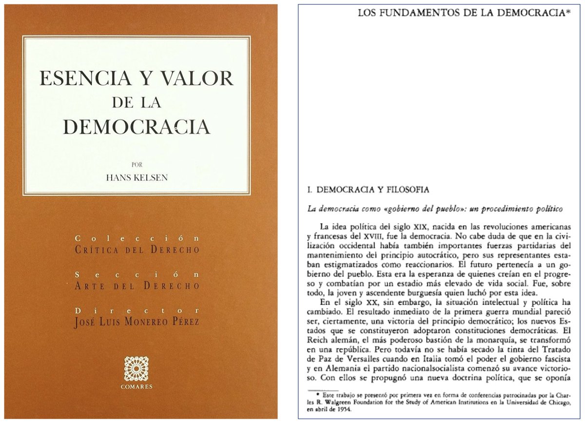 El segundo texto de Kelsen sobre la democracia

Esencia y valor de la democracia (1929) es bastante conocido. "Los fundamentos de la democracia" (1955), de similar extensión, no lo es. Y merece una lectura.

Descarga de "Los fundamentos de la democracia": ia903103.us.archive.org/23/items/kelse…