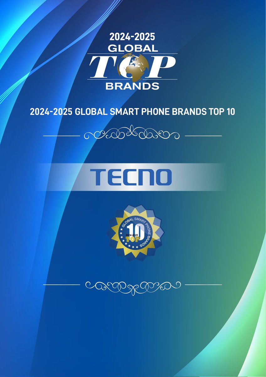 TECNOMobileNG's tweet photo. We're thrilled to announce that TECNO has been recognized as one of the Top 10 Leading Global Smartphone Brands for the third consecutive year!
Our innovative PHANTOM V Fold2 & Pocket Go devices also took home prestigious awards at #CES2025
#TECNOPHANTOMVFold25G #TECNOPocketGo https://t.co/2eDp6cx6Xt
