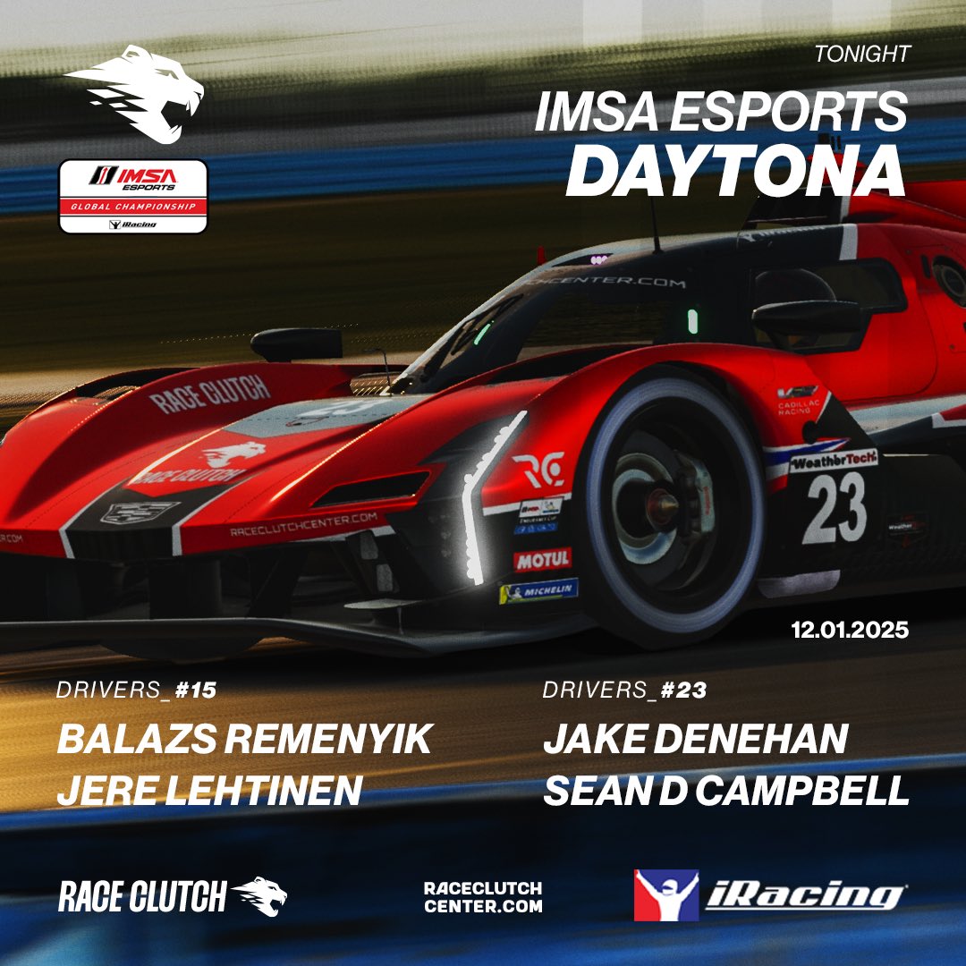 Raceday IMSA Esports Round 4 🇺🇸

For one final time in the <a href="/IMSA/">IMSA</a> Esports Global Championship, Daytona will be the motorsport arena for the last battle.

Let’s go racing one last time 💪