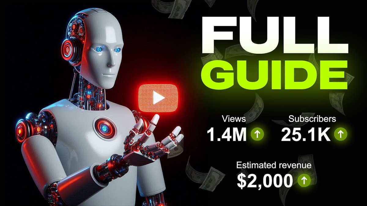 Nas_tech_AI's tweet photo. YouTube is not luck. If you make a YouTube channel now, you'll be making $10,000/month in March 2025.

Like, and reply "YT" and I'll send you the step-by-step guide for free.

Must be following me so I can DM you.

Free only for 24 hours. https://t.co/Tfhx2L9sEG