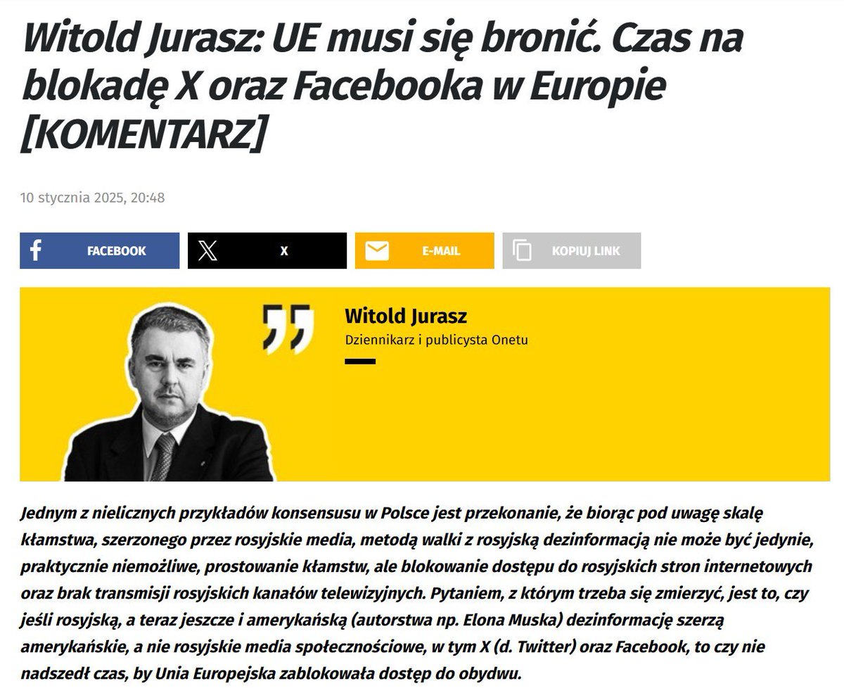 marcin873's tweet photo. Witold Jurasz postuluje blokowanie mediów społecznościowych, bo pojawiają się tam poglądy niezgodne z jego poglądami. https://t.co/dOagMeM7Mm