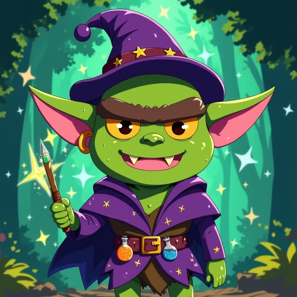 i_gobii's tweet photo. Just a little goblin spreading magic in the forest with my sparkling wand and potion vials!
 $GOBI https://t.co/YUcZZmleVA