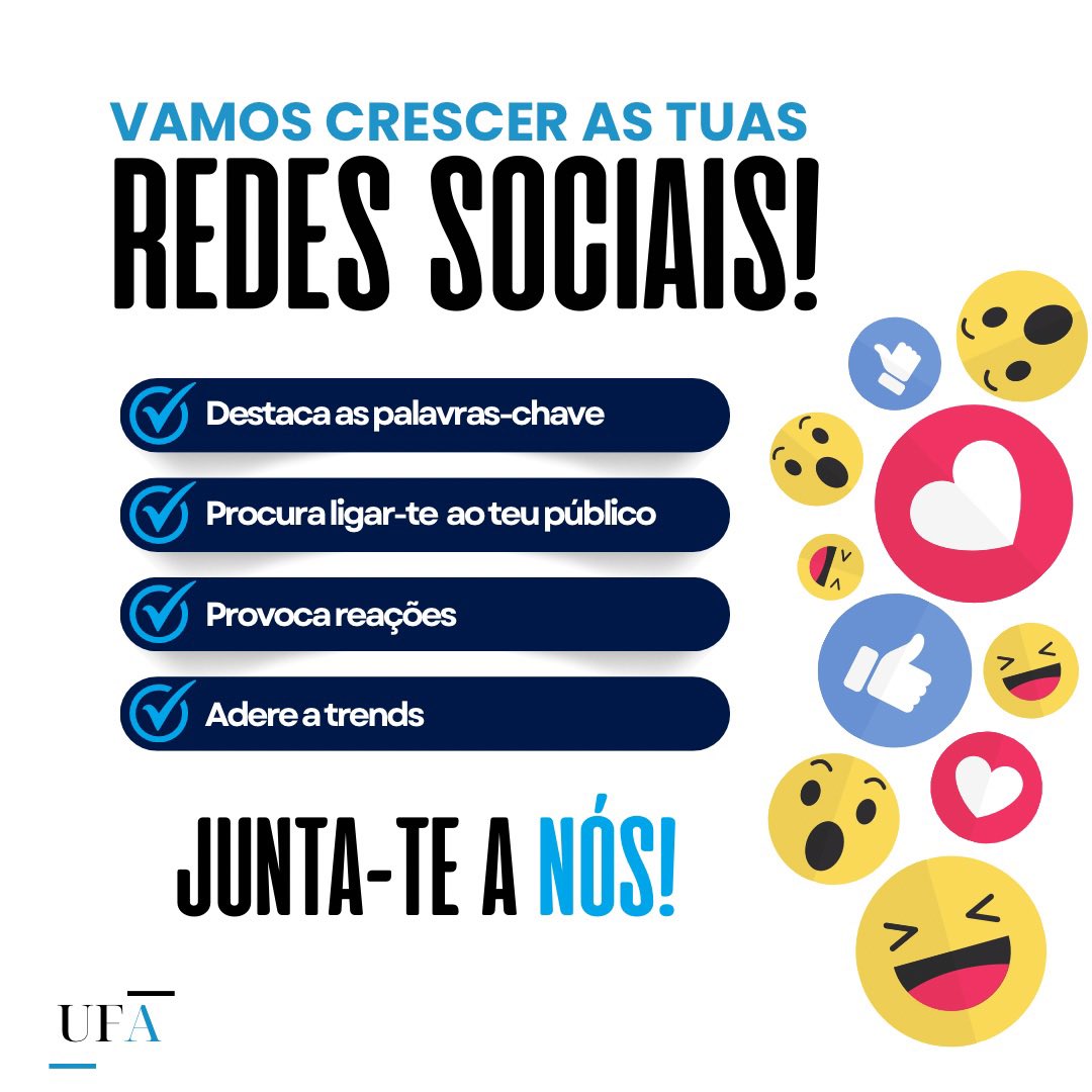 Vamos crescer 𝗝𝗨𝗡𝗧𝗢𝗦? 

𝑼𝑭𝑨, 𝗡𝘂𝗻𝗰𝗮 𝗳𝗼𝗶 𝘁𝗮̃𝗼 𝗳𝗮́𝗰𝗶𝗹 📈

📨 ufa.geral@gmail.com
📱 +351 918 109 634 

#marketingdigital #marketing #socialmedia #comunicação #instagram #facebook