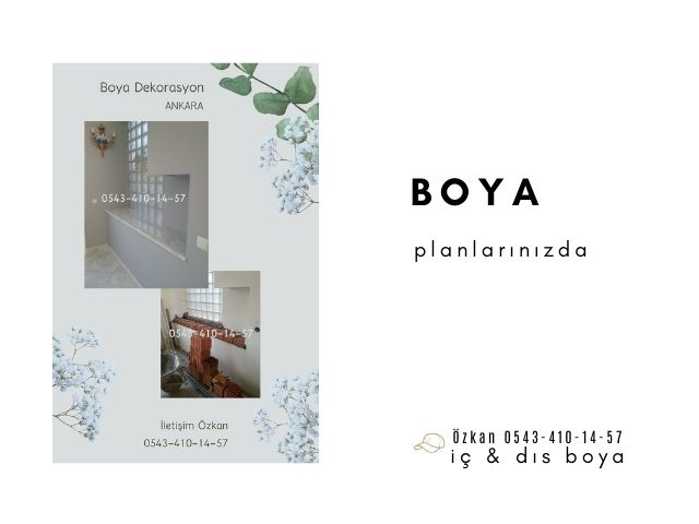 Boya Ustanız 
Boya dekorasyon tamir hizmeti 
#BoyacıUstasıAnkara
