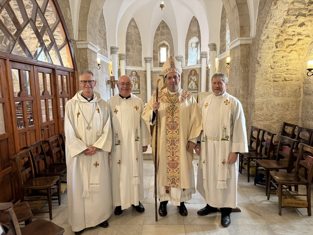 Profoundly, moving, joyous, and important to be able to worship in Jerusalem with the wonderful archbishop Hosam and his lovely team.