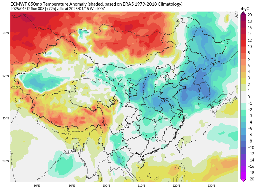 yangyubin1998's tweet photo. In mid-January, China will experience an extremely fierce warming, and temperature in most areas will hit the highest record of the same period! Such a large-scale and fierce warming is unprecedented in January! @extremetemps https://t.co/VuLDsCVK3y