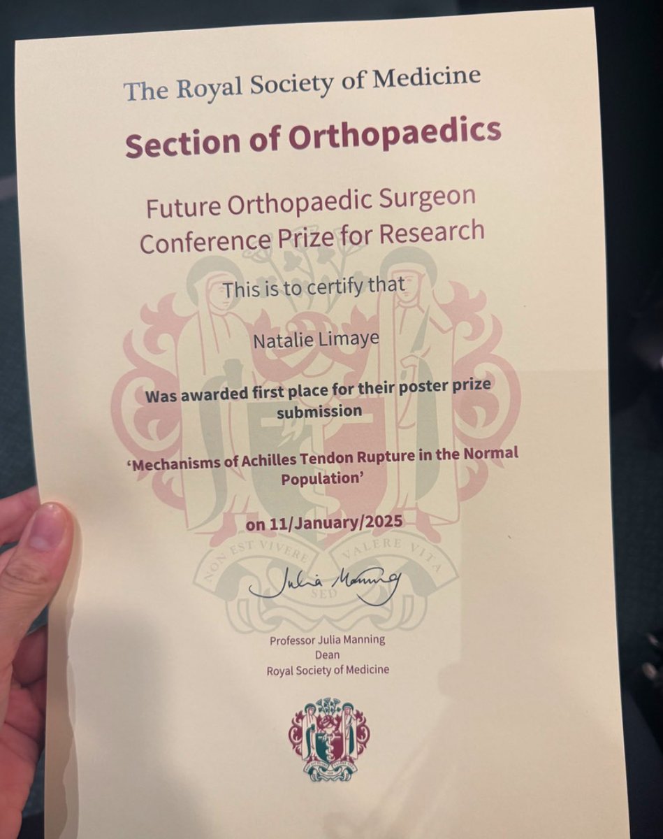Liverpool Orthopaedic and Trauma Service (@liverpool_ortho) on Twitter photo Another year, another prize. 🎉 Congratulations to our student Natalie Limaye for winning the Future Orthopaedic Conference Research Prize <a href="/RSMOrtho/">RSM Orthopaedics Section</a> for her work. 👏 <a href="/LukasAndritsos/">Lukas Andritsos</a> <a href="/JunaidAamir01/">Junaid Aamir</a> <a href="/dan_scarffe/">Dan Scarffe</a> <a href="/Drlyndonmason/">Lyndon Mason</a>
<a href="/livuninews/">University of Liverpool News</a> <a href="/nhsUHLG_RI/">NHS University Hospitals of Liverpool Group R&I</a> <a href="/LivUniMedicine/">UoL School of Medicine</a> Another year, another prize. 🎉 Congratulations to our student Natalie Limaye for winning the Future Orthopaedic Conference Research Prize <a href="/RSMOrtho/">RSM Orthopaedics Section</a> for her work. 👏 <a href="/LukasAndritsos/">Lukas Andritsos</a> <a href="/JunaidAamir01/">Junaid Aamir</a> <a href="/dan_scarffe/">Dan Scarffe</a> <a href="/Drlyndonmason/">Lyndon Mason</a>
<a href="/livuninews/">University of Liverpool News</a> <a href="/nhsUHLG_RI/">NHS University Hospitals of Liverpool Group R&I</a> <a href="/LivUniMedicine/">UoL School of Medicine</a>