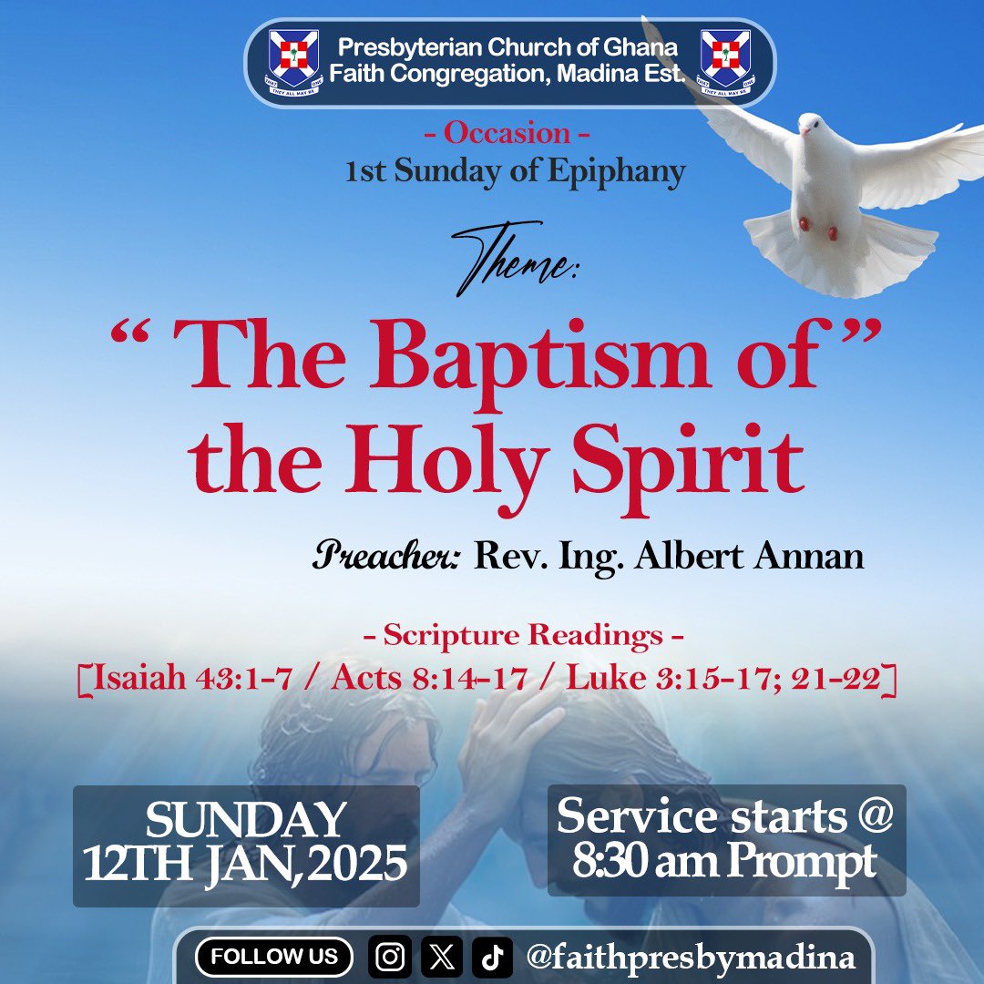 FaithPresbyM's tweet photo. Beloved, Peace Be Unto You!
Kindly Join Us for Service!
See you &amp; God bless you!

#JesusChristisTheWay 
#FaithPresbyMadinaEstate
#IamAPresbyterian https://t.co/vZzvzIo0TK