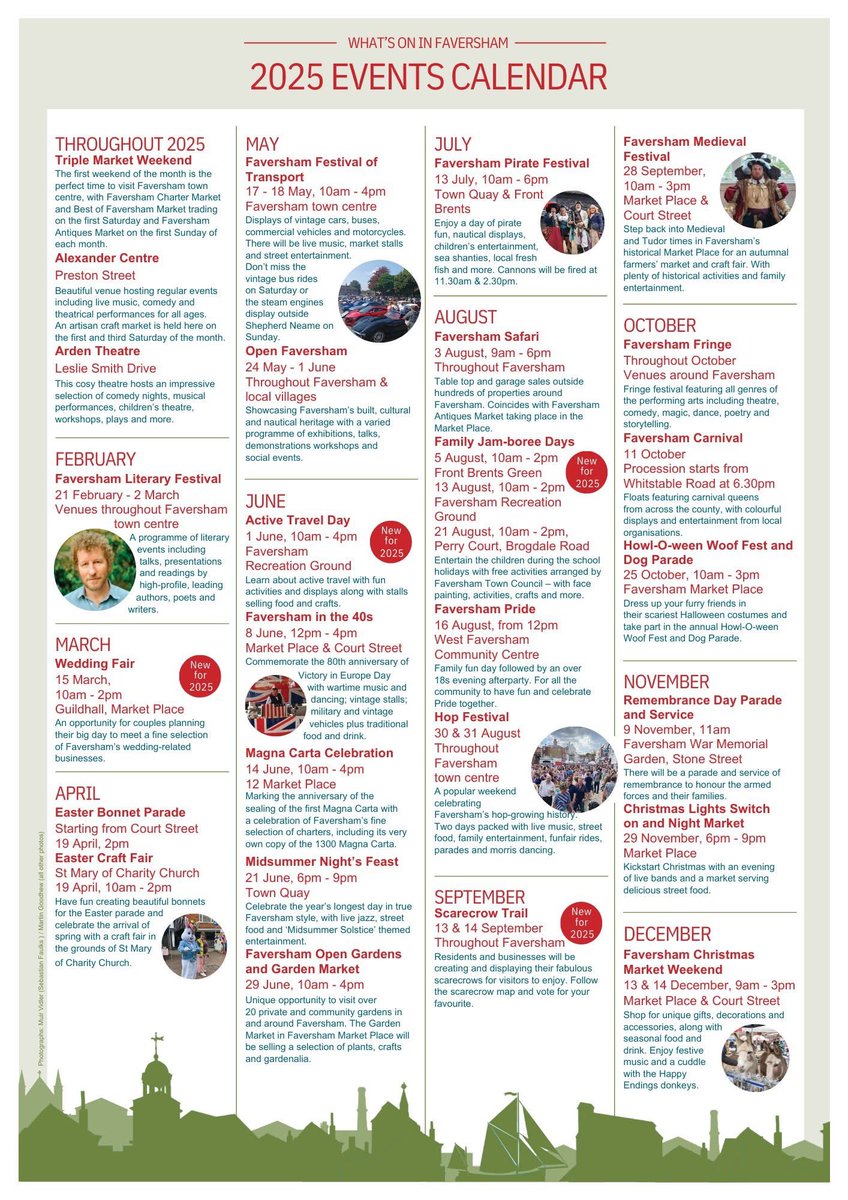 Lots of events planned in Faversham for 2025 👏👏