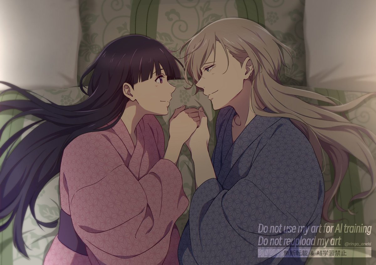 「一緒のお布団【清霞×美世】 #わたしの幸せな結婚 #わた婚アニメ」|ポム姉のイラスト