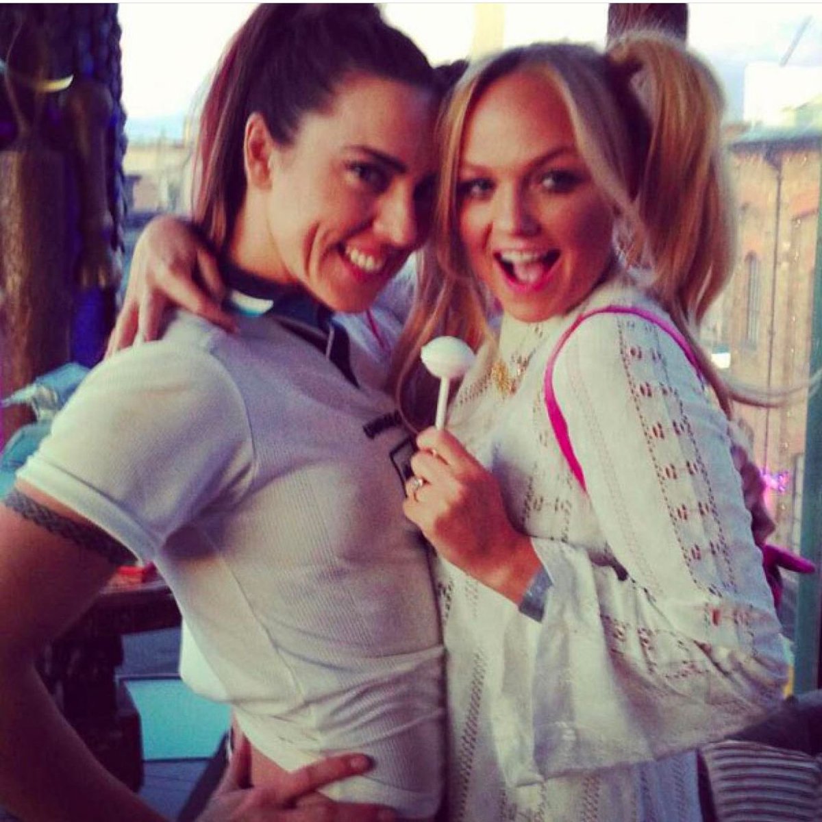 EmmaBunton's tweet photo. Side by side always. Happy birthday my beautiful friend @MelanieCmusic! Here’s to celebrating together every year. Love you. ❤️ https://t.co/2z1r4bLjAh
