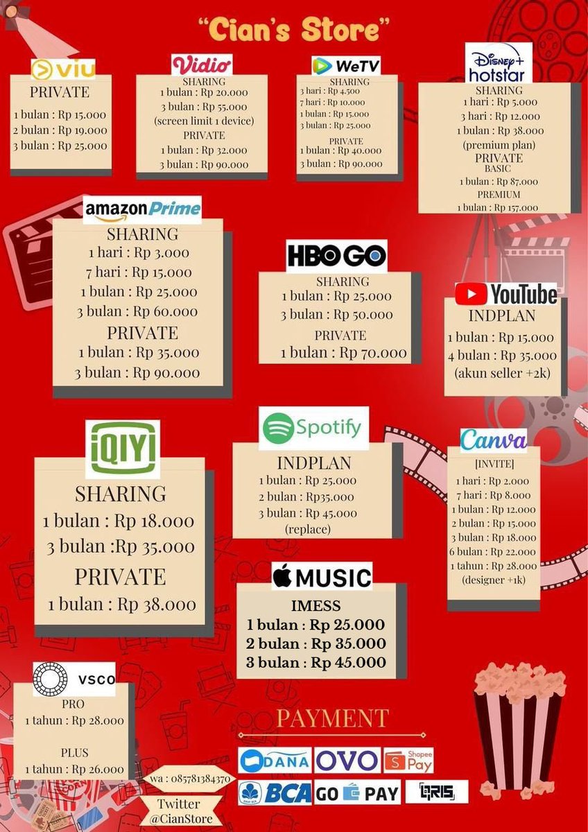CianStore's tweet photo. Hi,guys✨kamu lagi cari app premium murah,trusted,dan garansiannya cepet?SINI🙌🏻ke @CianStore.App premiumnya lengkap lohh🚀selain di pl juga ada❗️Netflix nya paling paling best seller💯🥰

Tunggu apa lagi?Yuk segera order❗️Fast response on WA📌
☎️ https://t.co/98sz0Dn6la https://t.co/ImaGS7sHZb