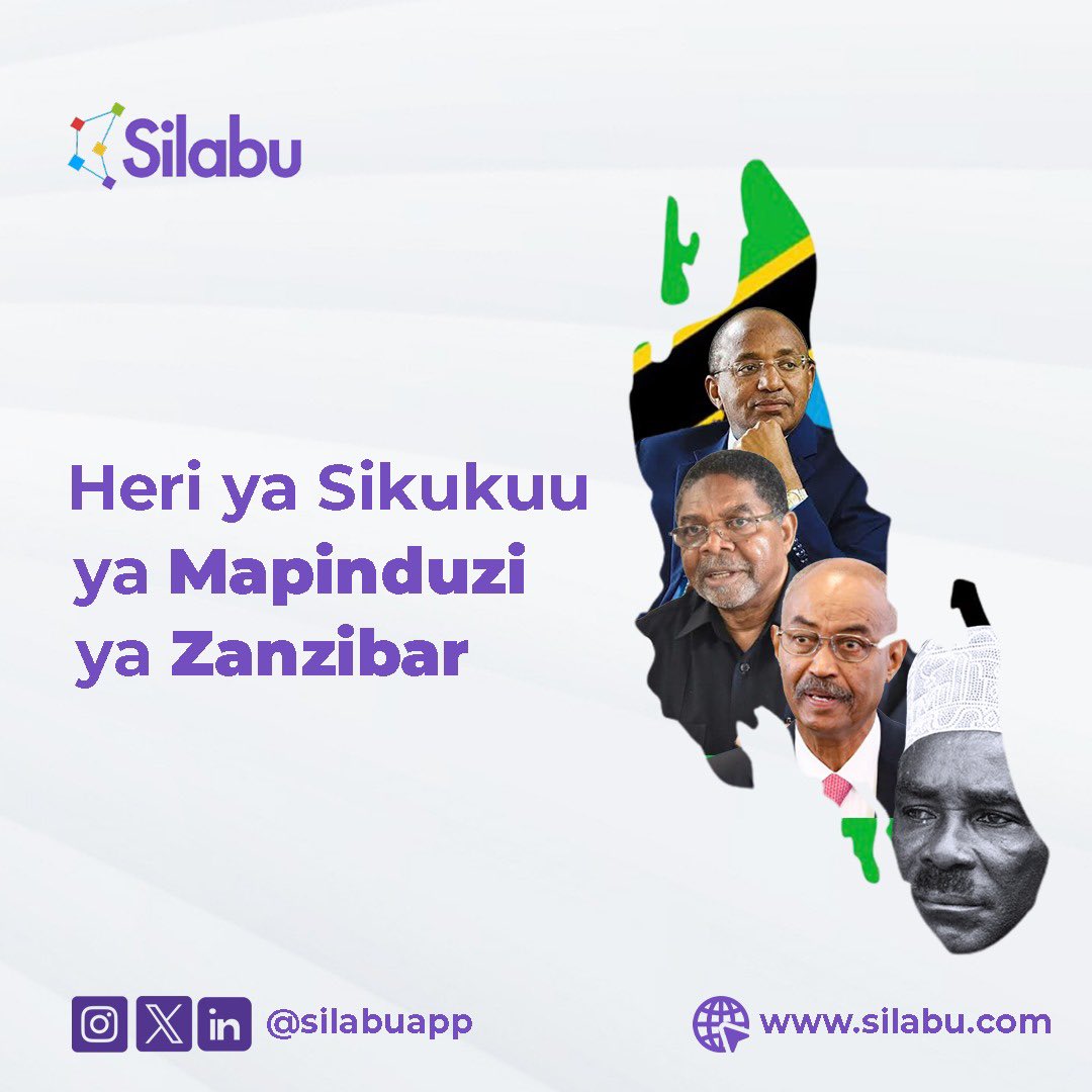 silabuapp's tweet photo. Heri ya Sikukuu ya Mapinduzi ya Zanzibar.
#mapinduziday #downloadsilabuapp https://t.co/ARlwv8ENdK