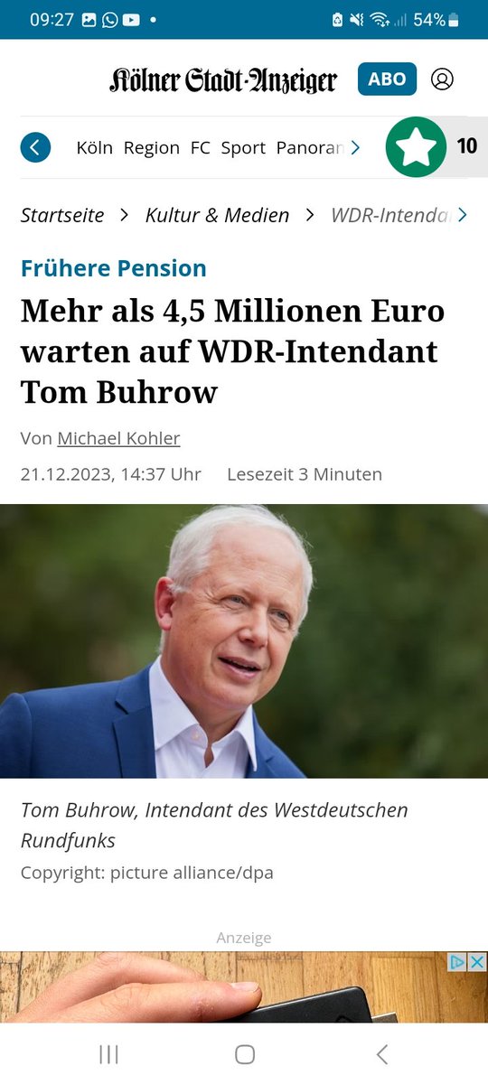 haenschen1000's tweet photo. Das Pensions-Beispiel Tom #Buhrow WDR, spricht Bände. Wisst ihr eigentlich was dieser Mann als Pensionär immer noch vom Beitragszahler einstreicht?
Der verdirnt mehr als Politiker. Da stimmt was gewaltig nicht in der Gehaltsklasse. 🤦♂️ https://t.co/GI9cnfVzSw