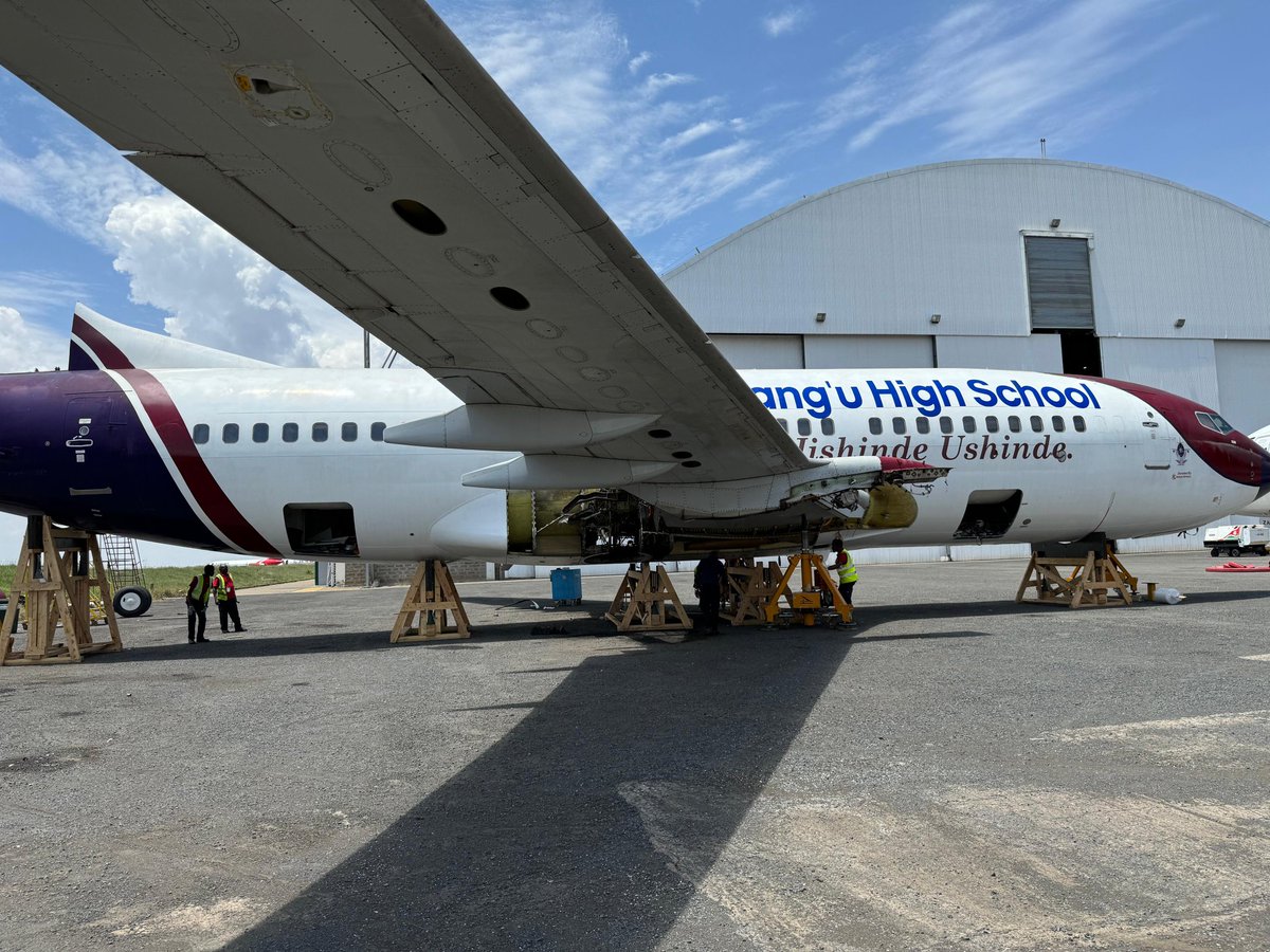 Turbinetraveler's tweet photo. Historic Moment as Kenya Airways Donates Boeing 737 to Mang'u High School.
A retired Kenya Airways Boeing 737-700 with previous registration 5Y-KQH now registered 5Y-MHS is being transported from Jomo Kenyatta International Airport (JKIA) to Mang'u High School today. This initiative is part of the #WingsOfInnovation program, aimed at inspiring young aviators by offering hands-on experience with real-world aviation technology.
Built in 2003, the aircraft served KQ for over 16 years, accumulating 56,860 flight hours across 20,966 cycles before its retirement in late 2019. Known for previously wearing the iconic SkyTeam livery, 5Y-KQH is now embarking on a new mission to spark innovation and passion among the next generation.
#WingsOfInnovation #AviationInKenya #Boeing737 #KenyaAirways #ManguHighSchool #AviationEducation #InspiringAviators #AbnormalLoad #SkyTeamLegacy