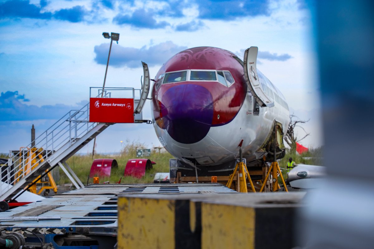 Turbinetraveler's tweet photo. Historic Moment as Kenya Airways Donates Boeing 737 to Mang'u High School.
A retired Kenya Airways Boeing 737-700 with previous registration 5Y-KQH now registered 5Y-MHS is being transported from Jomo Kenyatta International Airport (JKIA) to Mang'u High School today. This initiative is part of the #WingsOfInnovation program, aimed at inspiring young aviators by offering hands-on experience with real-world aviation technology.
Built in 2003, the aircraft served KQ for over 16 years, accumulating 56,860 flight hours across 20,966 cycles before its retirement in late 2019. Known for previously wearing the iconic SkyTeam livery, 5Y-KQH is now embarking on a new mission to spark innovation and passion among the next generation.
#WingsOfInnovation #AviationInKenya #Boeing737 #KenyaAirways #ManguHighSchool #AviationEducation #InspiringAviators #AbnormalLoad #SkyTeamLegacy